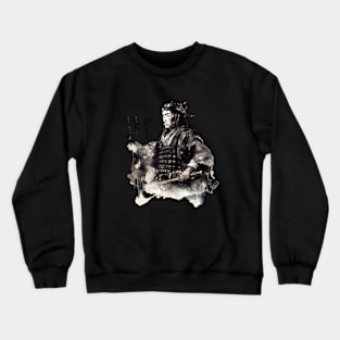 Samurai warrior watercolor black white Crewneck Sweatshirt